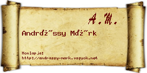 Andrássy Márk névjegykártya