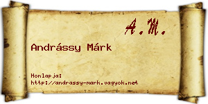 Andrássy Márk névjegykártya